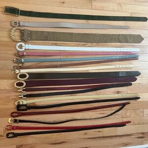WHOLE SET of 18 XS/S Vintage Leather Belts